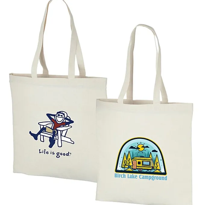 Life is Good Natural Cotton Sheeting Tote - Full Color - Adirondack