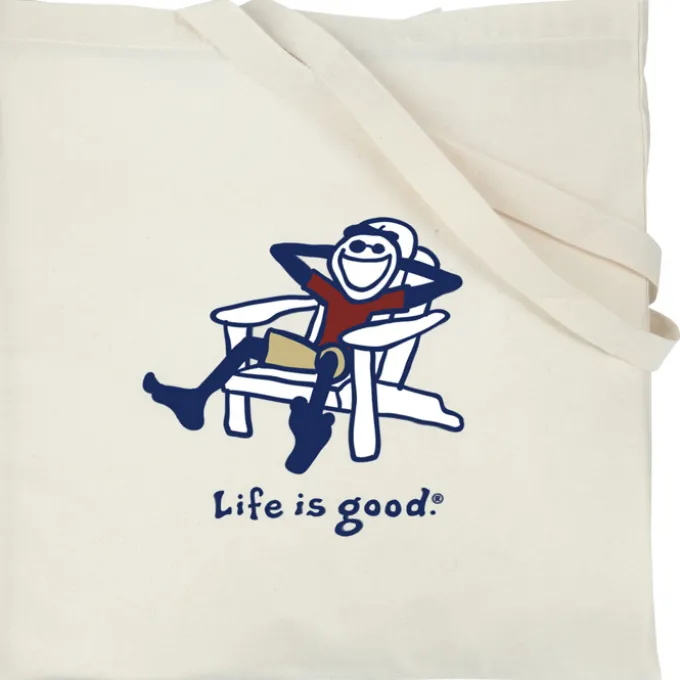 Life is Good Natural Cotton Sheeting Tote - Full Color - Adirondack