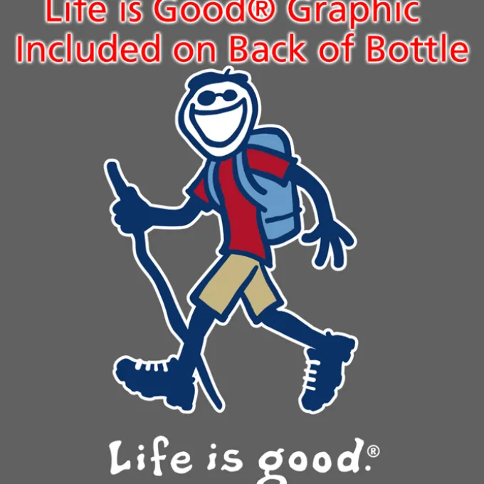 Life is Good Refresh Mayon Bottle – 18 oz - Full Color - Hiking Jake