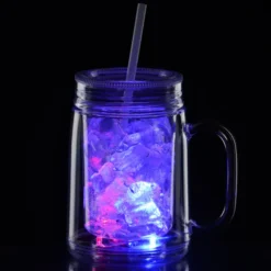 Light-Up Mason Jar with Straw - 18 oz.