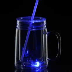 Light-Up Mason Jar with Straw - 18 oz.