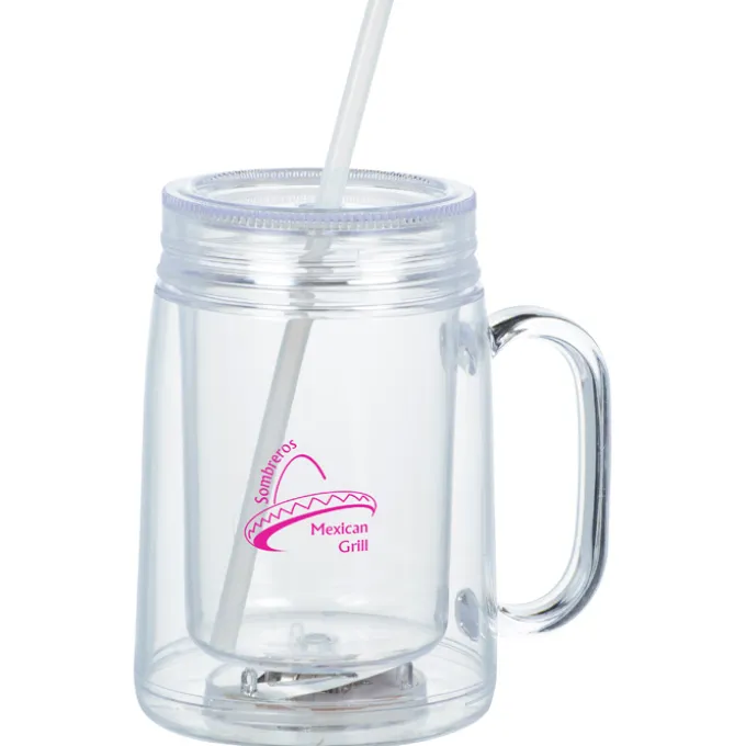Light-Up Mason Jar with Straw - 18 oz.
