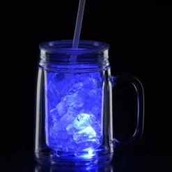 Light-Up Mason Jar with Straw - 18 oz.