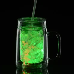 Light-Up Mason Jar with Straw - 18 oz.