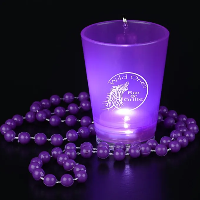 Light-Up Shot Glass on Beaded Necklace - 2 oz. - 24 hr