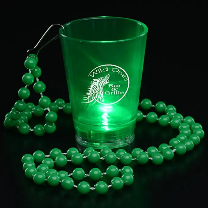 Light-Up Shot Glass on Beaded Necklace - 2 oz. - 24 hr