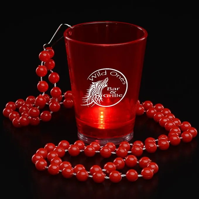 Light-Up Shot Glass on Beaded Necklace - 2 oz. - 24 hr