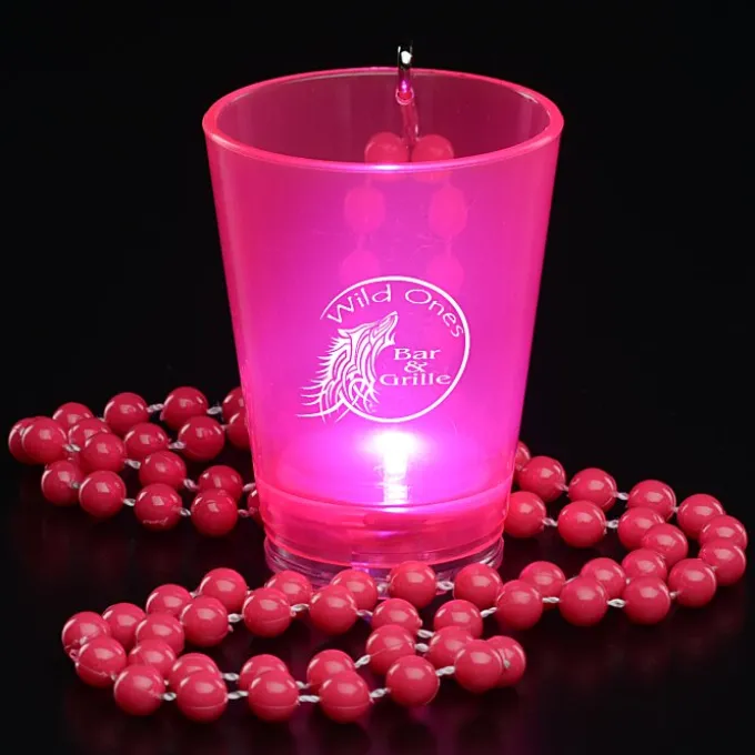 Light-Up Shot Glass on Beaded Necklace - 2 oz. - 24 hr