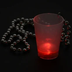 Light-up Shot Glass on Beaded Necklace - 2 oz - Multi