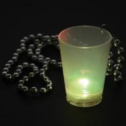 Light-up Shot Glass on Beaded Necklace - 2 oz - Multi