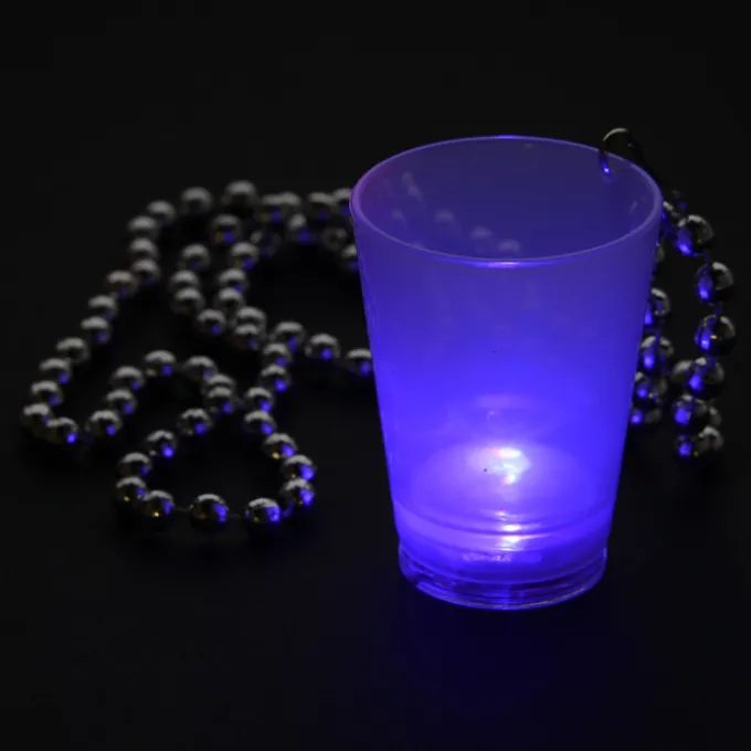 Light-up Shot Glass on Beaded Necklace - 2 oz. - Multi - 24 hr