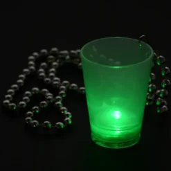 Light-up Shot Glass on Beaded Necklace - 2 oz. - Multi - 24 hr
