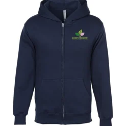 Lightweight 7-oz Fleece Full-Zip Hoodie - Embroidered