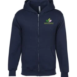 Lightweight 7-oz Fleece Full-Zip Hoodie - Embroidered