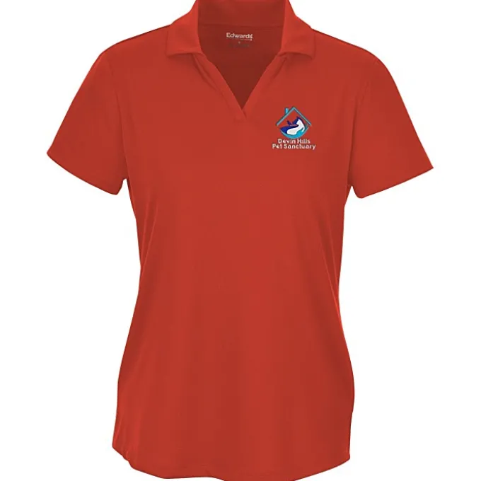 Lightweight Performance Split V-Neck Polo - Ladies'