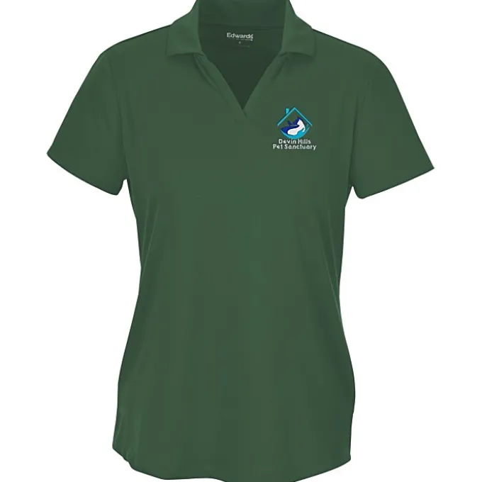 Lightweight Performance Split V-Neck Polo - Ladies'