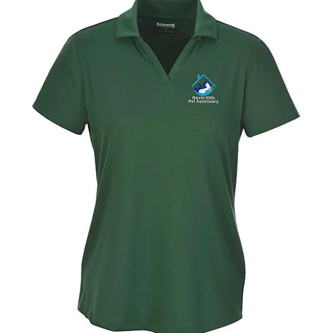 Lightweight Performance Split V-Neck Polo - Ladies'