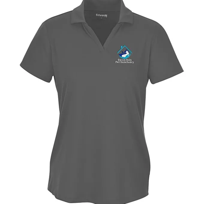 Lightweight Performance Split V-Neck Polo - Ladies'
