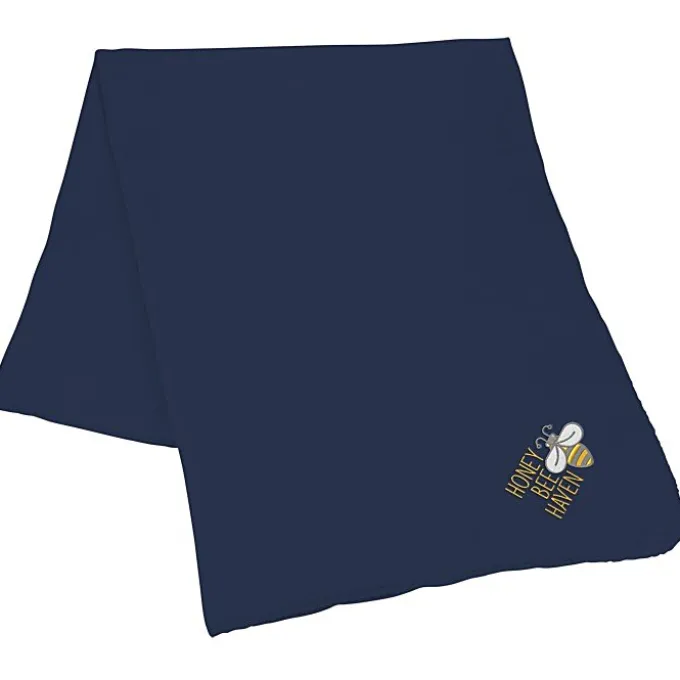 Lightweight Soft Fleece Blanket - Embroidered