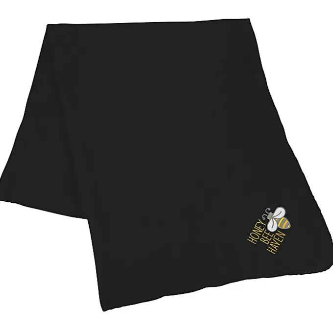 Lightweight Soft Fleece Blanket - Embroidered