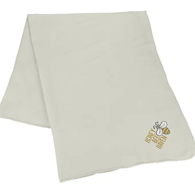 Lightweight Soft Fleece Blanket - Embroidered