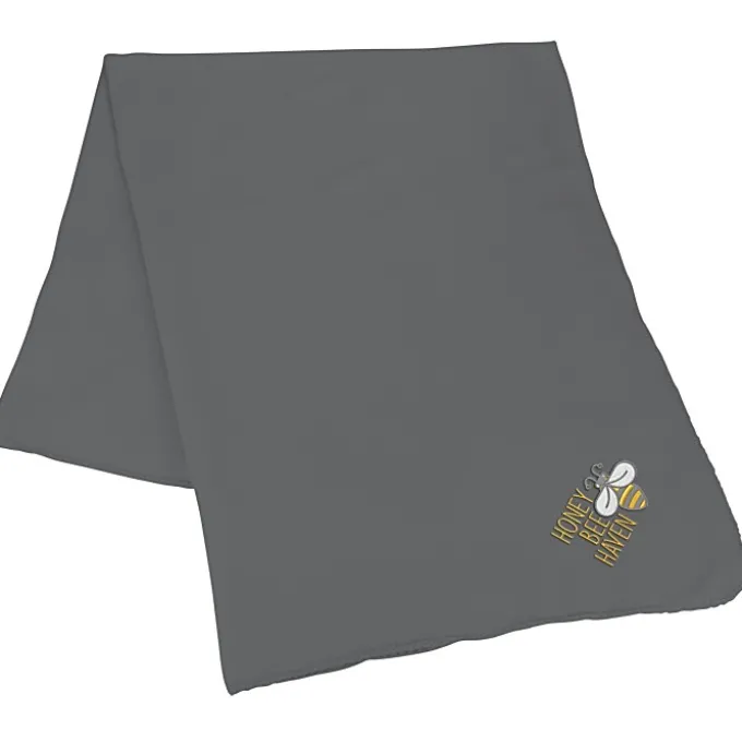 Lightweight Soft Fleece Blanket - Embroidered