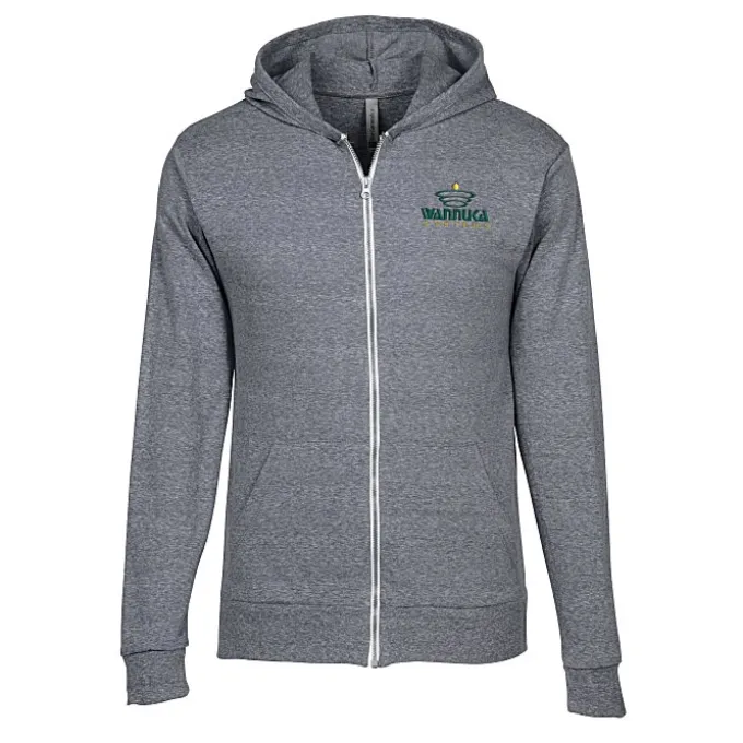 Lightweight Tri-Blend Full-Zip Hoodie - Embroidered