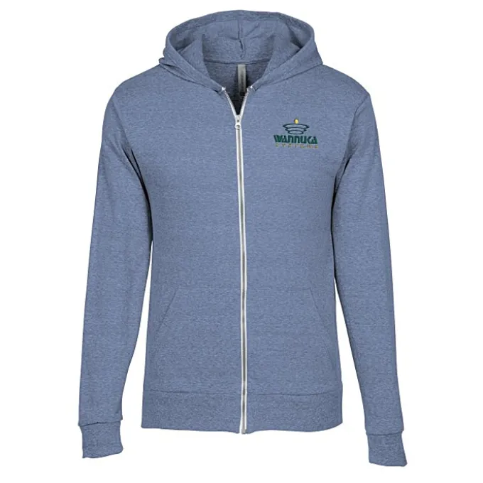 Lightweight Tri-Blend Full-Zip Hoodie - Embroidered