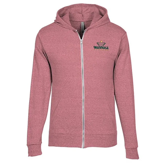 Lightweight Tri-Blend Full-Zip Hoodie - Embroidered