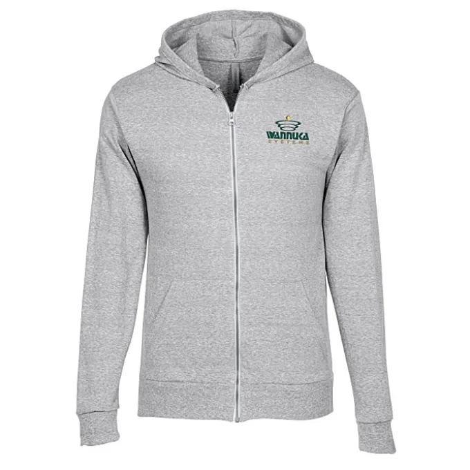 Lightweight Tri-Blend Full-Zip Hoodie - Embroidered