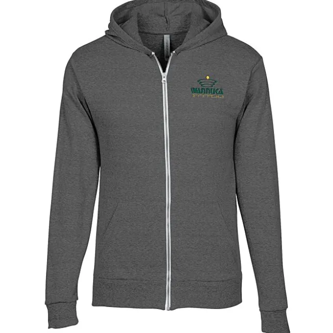Lightweight Tri-Blend Full-Zip Hoodie - Embroidered