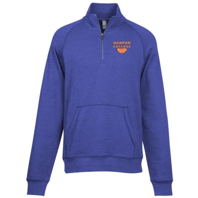 Light Weight 1/4-Zip Heathered Fleece Pullover - Men's