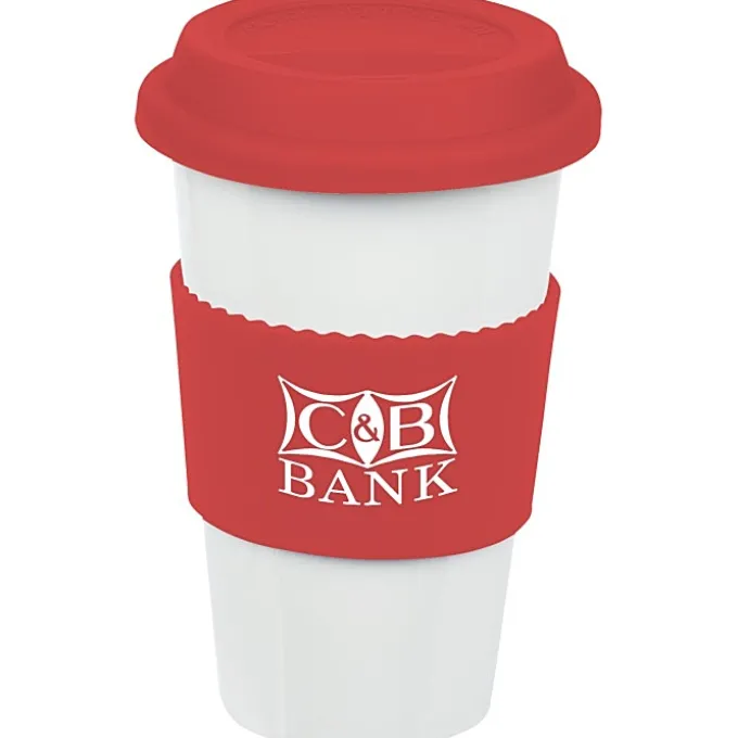 Manhattan Ceramic Tumbler - 14 oz. - Grip Print