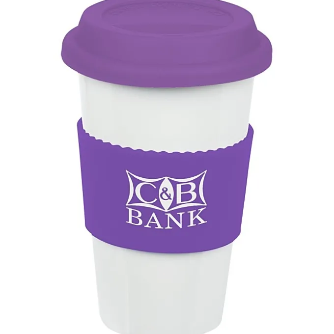 Manhattan Ceramic Tumbler - 14 oz. - Grip Print