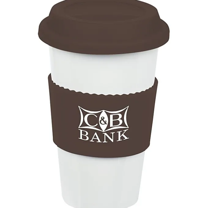 Manhattan Ceramic Tumbler - 14 oz. - Grip Print