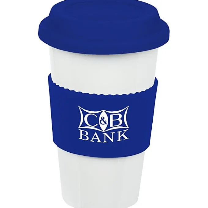 Manhattan Ceramic Tumbler - 14 oz. - Grip Print