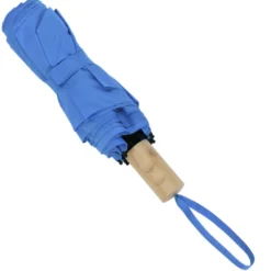Manual Folding Umbrella with Wooden Handle - 46-inch Arc