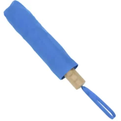 Manual Folding Umbrella with Wooden Handle - 46-inch Arc