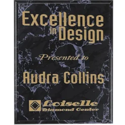 Marbleized Wood Plaque - 8 inches