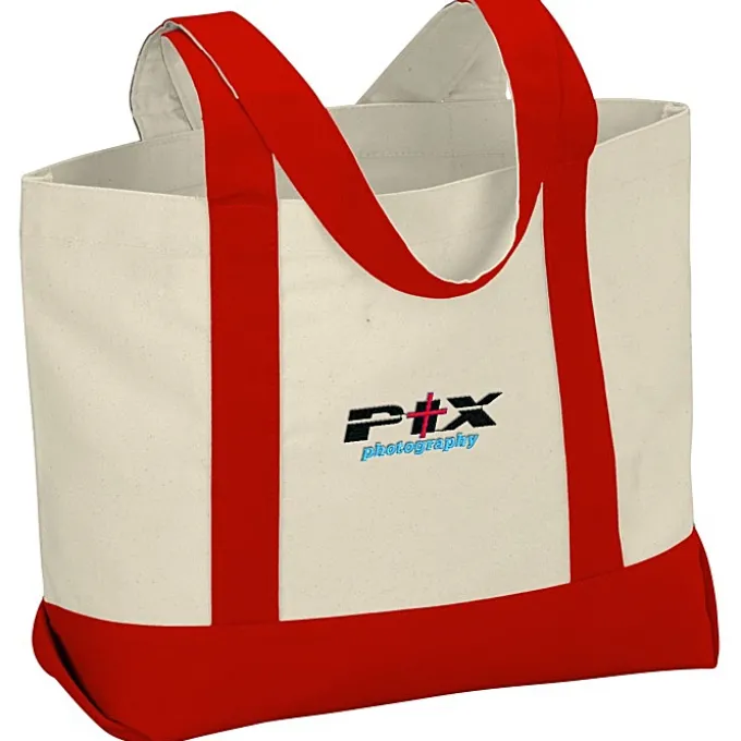 Marketplace Snap Closure Tote Bag - Embroidered