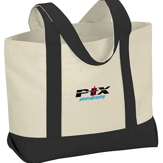 Marketplace Snap Closure Tote Bag - Embroidered