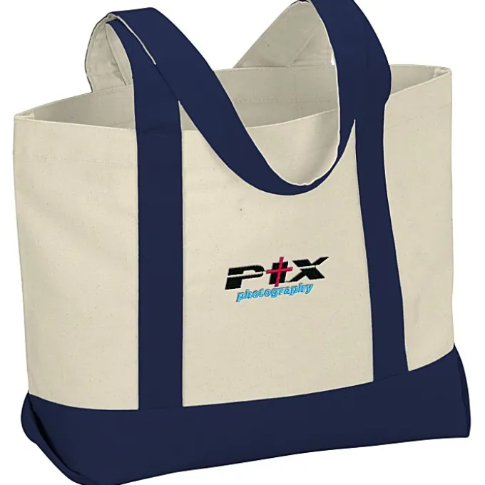Marketplace Snap Closure Tote Bag - Embroidered