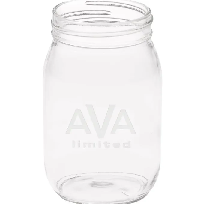 Mason Jar - 16 oz - Deep Etch