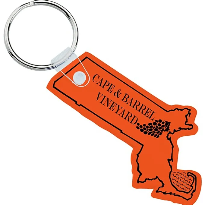 Massachusetts Soft Keychain - Translucent