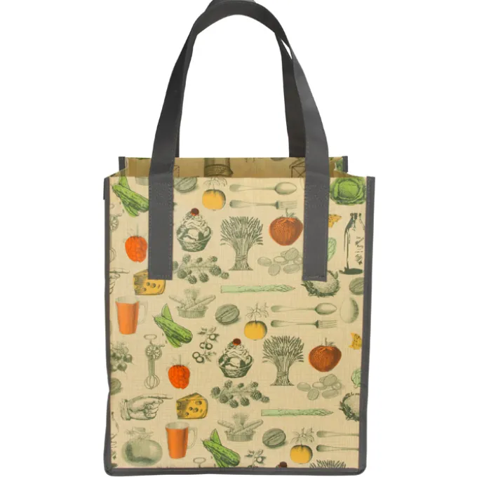 Matte Laminated Vintage Design Grocery Tote