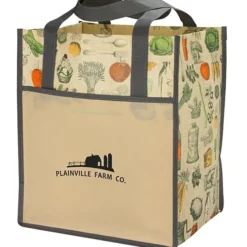 Matte Laminated Vintage Design Grocery Tote
