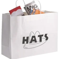 Matte White Shopping Bag - 12 inches x 16 inches