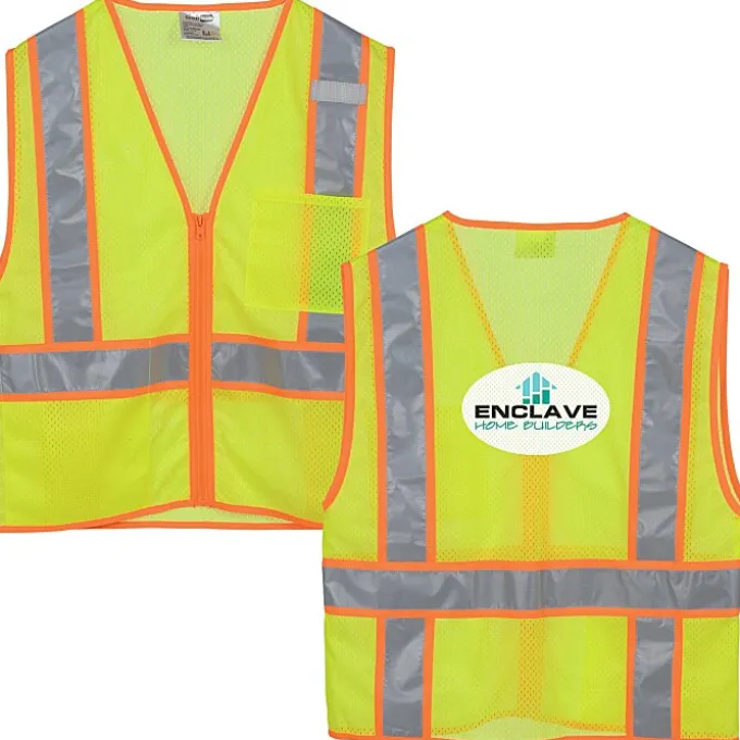 Mesh Zippered Two-Tone Vest