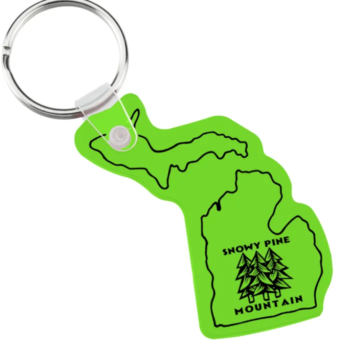 Michigan - Lower+Upper Soft Keychain - Translucent