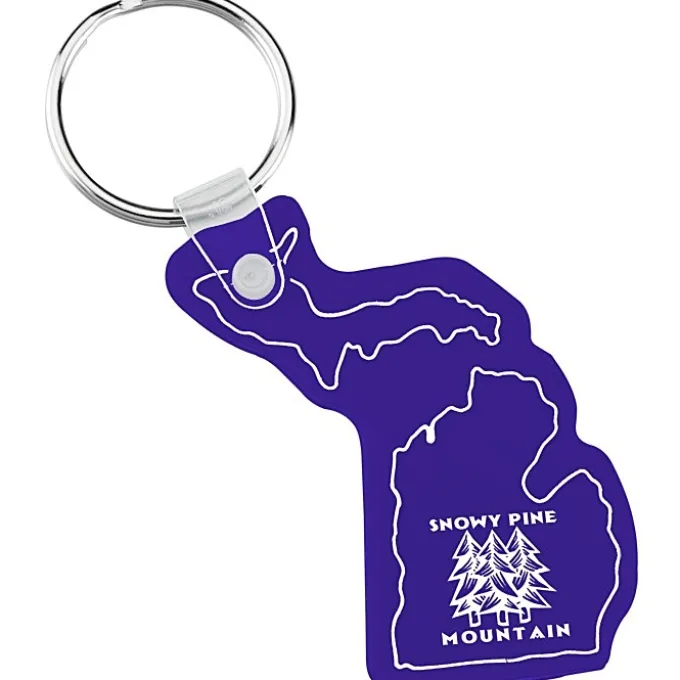 Michigan - Lower + Upper Soft Keychain - Opaque